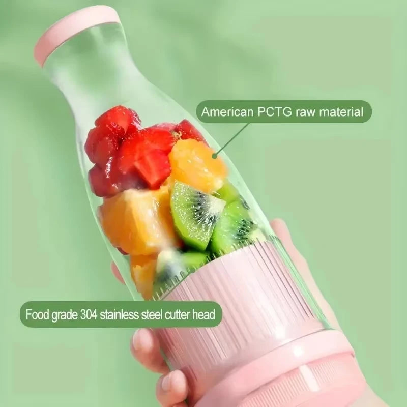 Portable USB Juicer Blender Cup – 6-Blade Rechargeable Smoothie Maker for On-the-Go