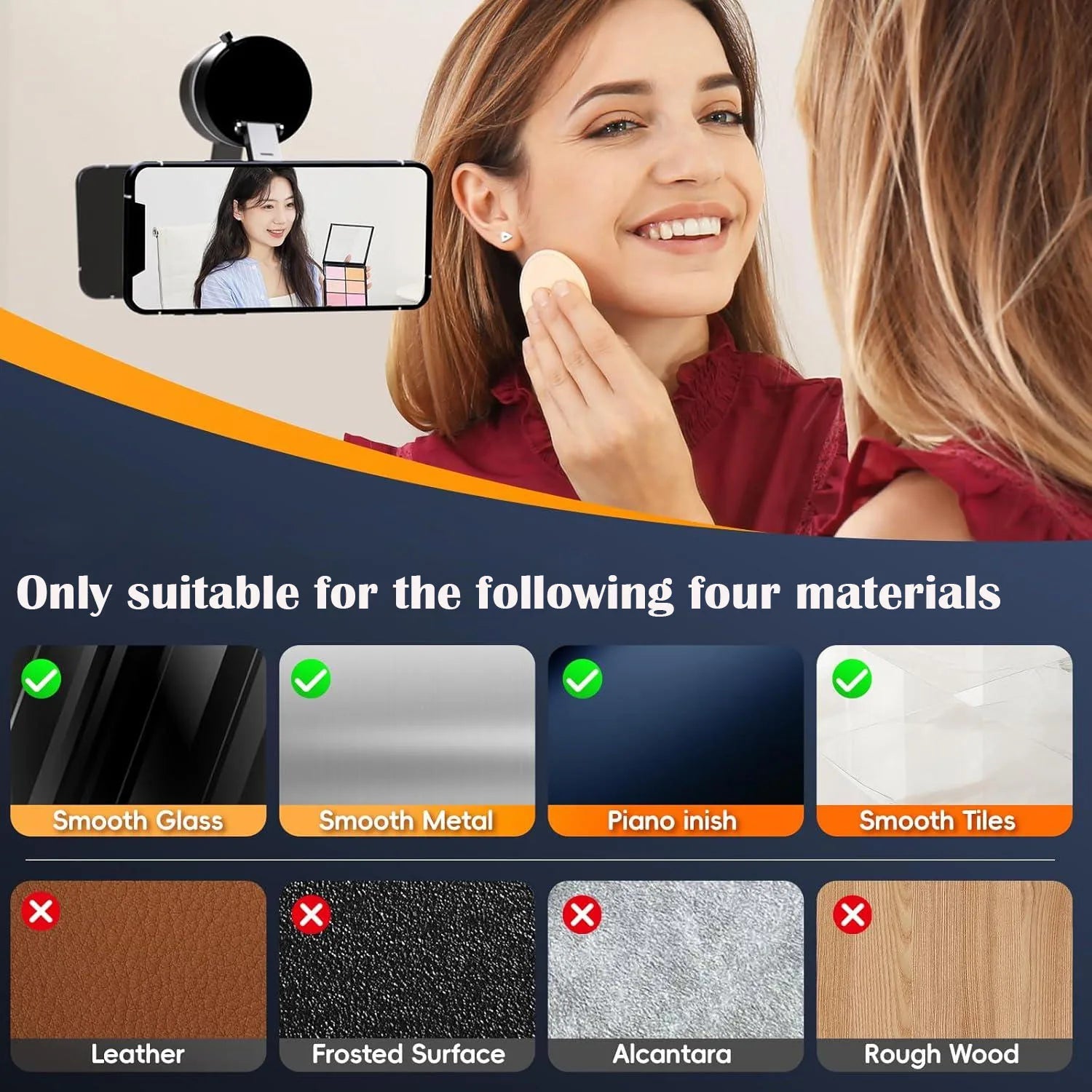 Vacuum Magnetic Car Phone Mount – 360° Rotation | Dual-Axis | Multi-Surface | Universal Smartphone Fit | Beige & Gray