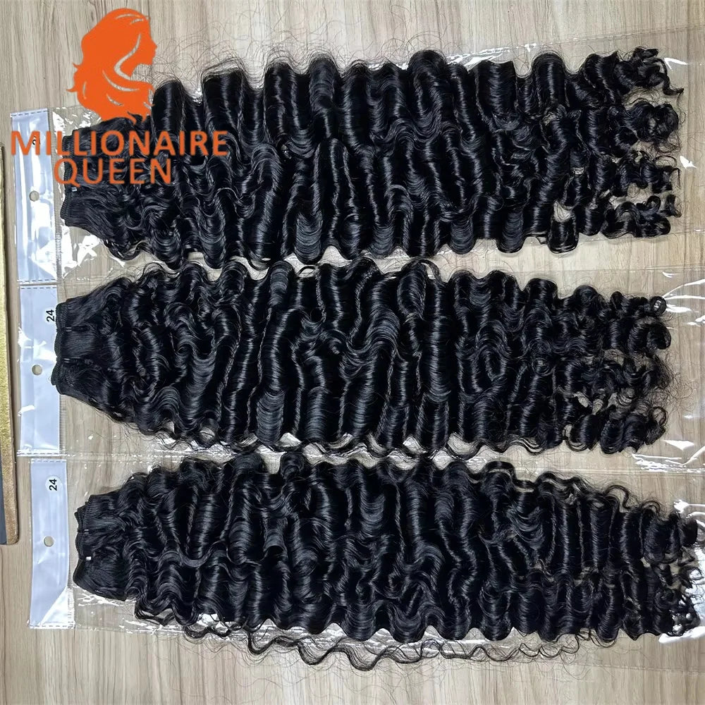 Millionaire Queen 3C4A Burmese Curly Human Hair | 100% Virgin Remy | Bundles, 13x4 HD Frontal & 4x4 HD Closure | 14–26 Inches