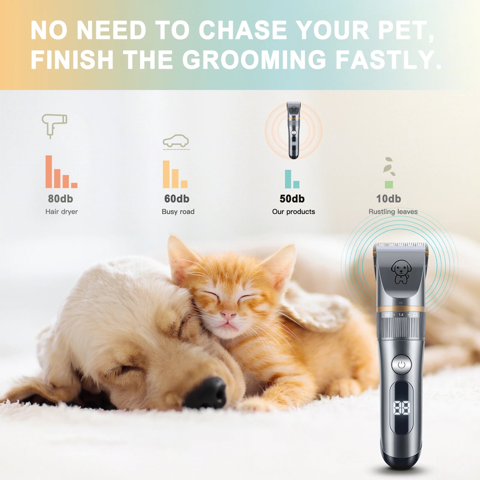 Quiet 5-Speed Pet Hair Trimmer & Grooming Kit