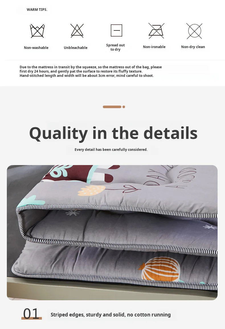 Thick Foldable Mattress Topper – Breathable Soft Bed Pad