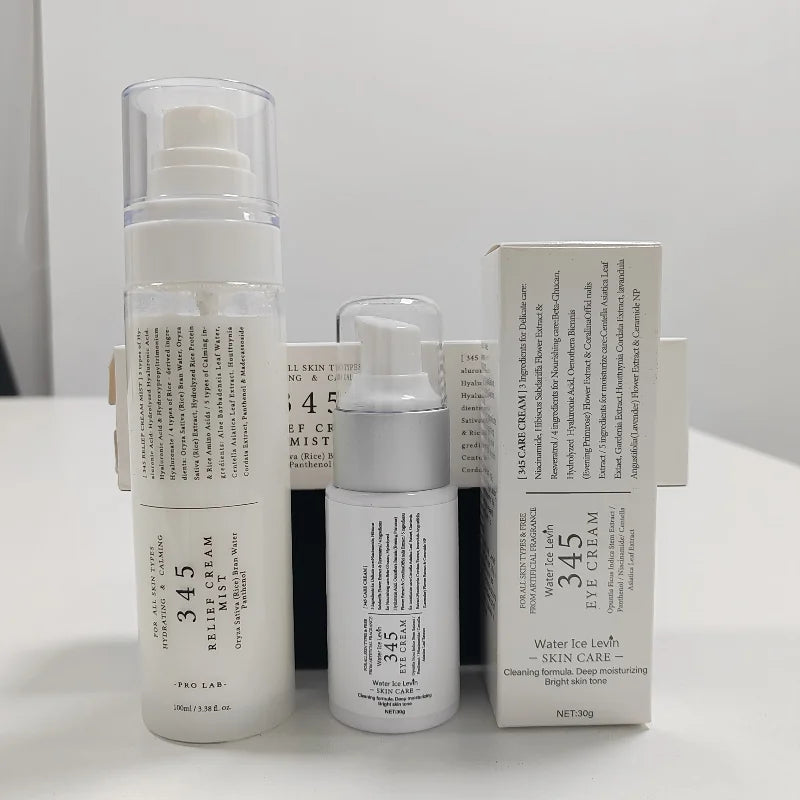 345 Korean Skincare – Moisturizing Face Cream, Eye Cream & Toner