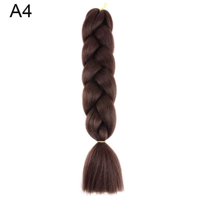 24" Synthetic Braiding Hair Extensions – Ombre Rainbow Colors, Jumbo DIY Hair for Women