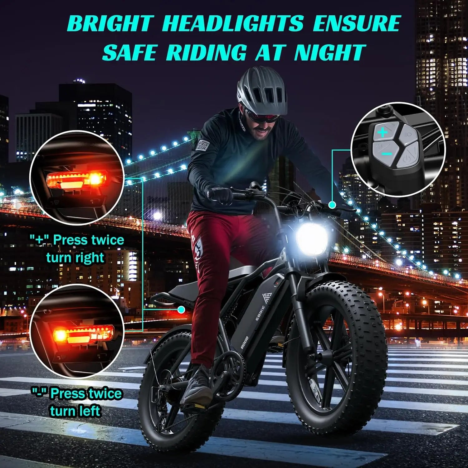 TST R002S 1500W Fat Tire Electric Bike – 28 MPH, 48V 15Ah Battery