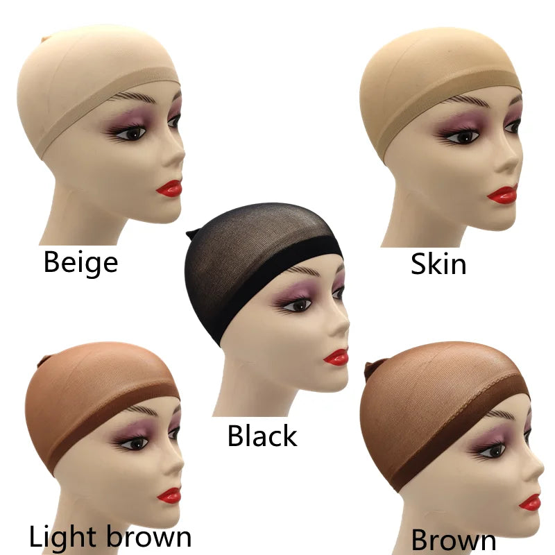 Stretch Mesh Dome Wig Cap – 2 Pack | Breathable Nylon | 6 Shades | Universal Fit