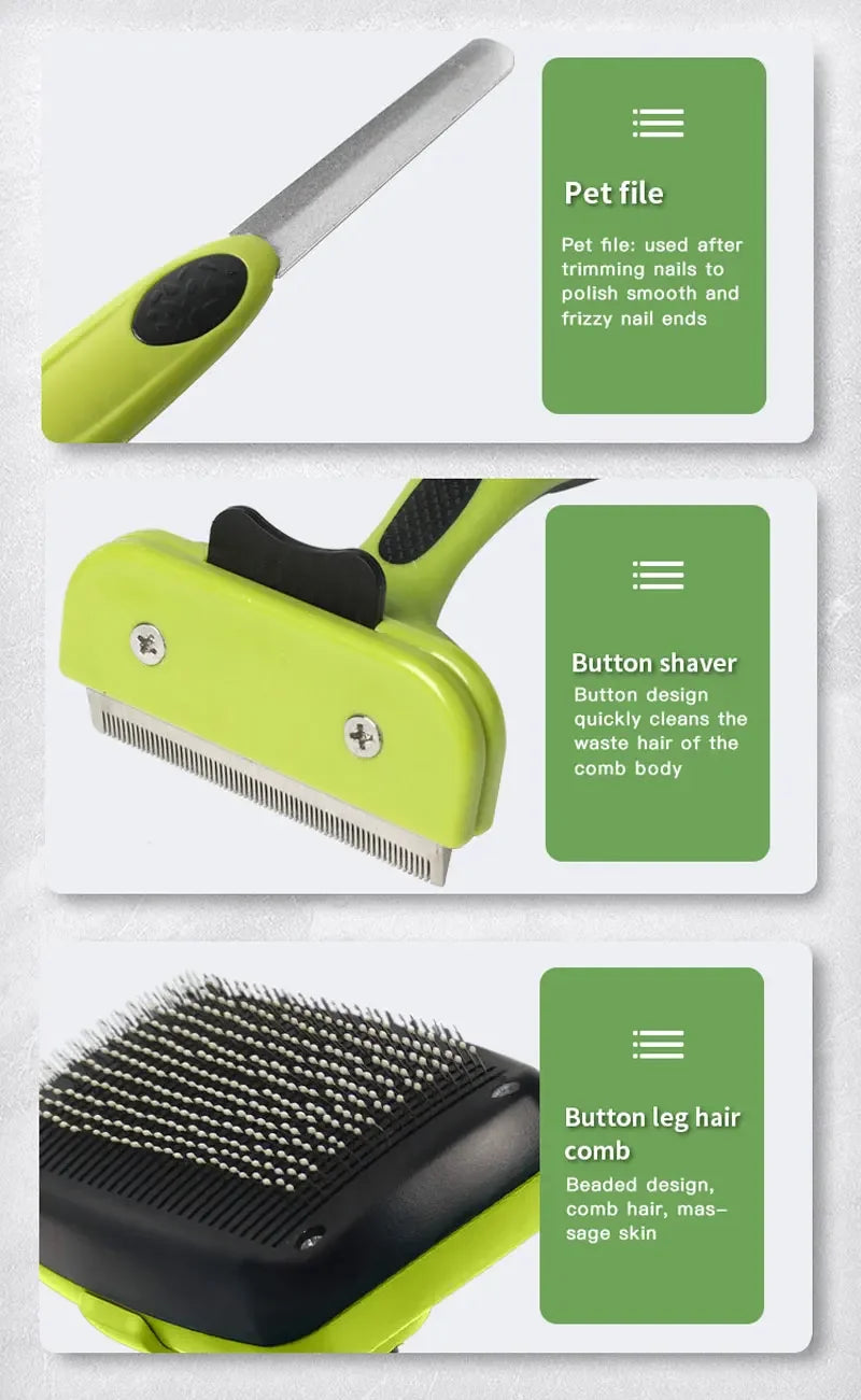 6-in-1 Pet Grooming Kit – 4 Combs, Nail Clippers & Nail File | Dogs & Cats | Deshedding & Detangling Set