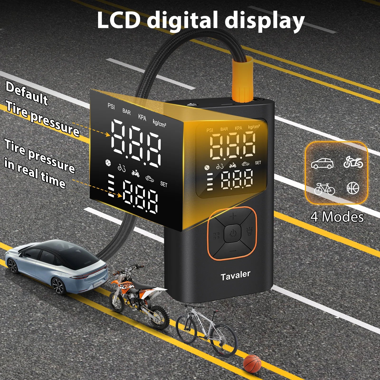 Portable Electric Tire Inflator Air Pump – 150 PSI | 4000mAh | Auto Shut-Off | Cars, Bikes & More