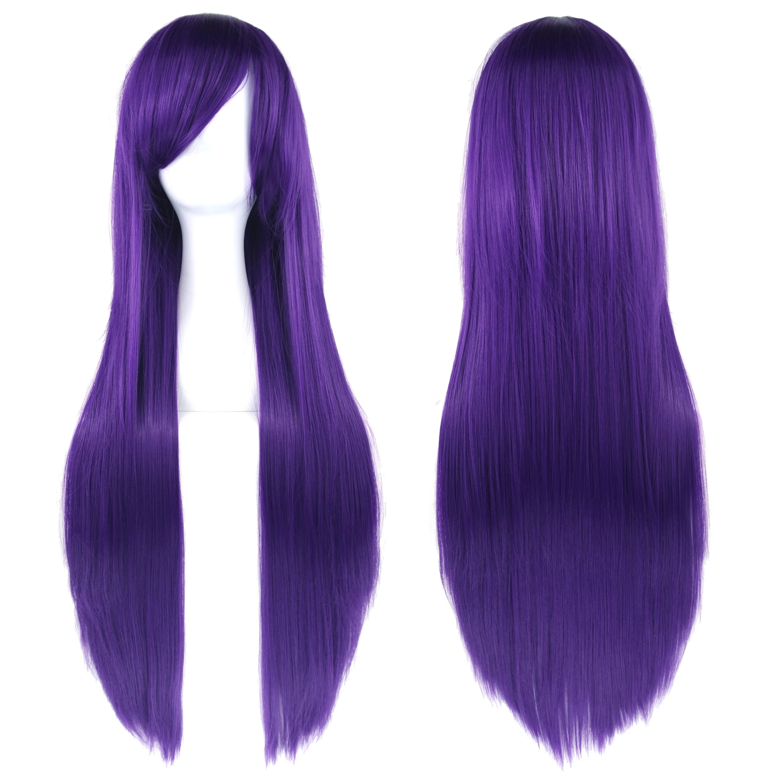 32" Long Straight Cosplay Wig – Heat Resistant Synthetic Hair, 120% Density | 36 Colors | Anime, Halloween & Party
