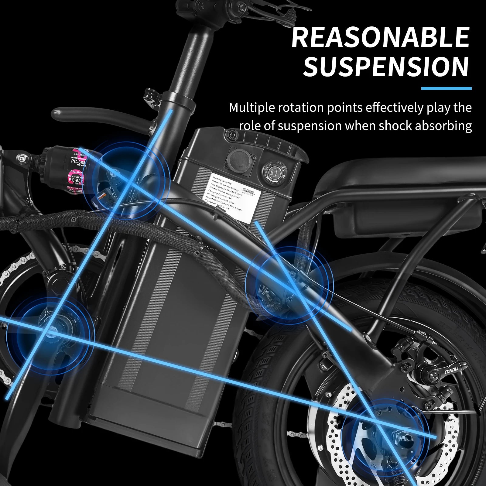 14-Inch Folding Electric Bike – 500W, Dual Disc Brakes