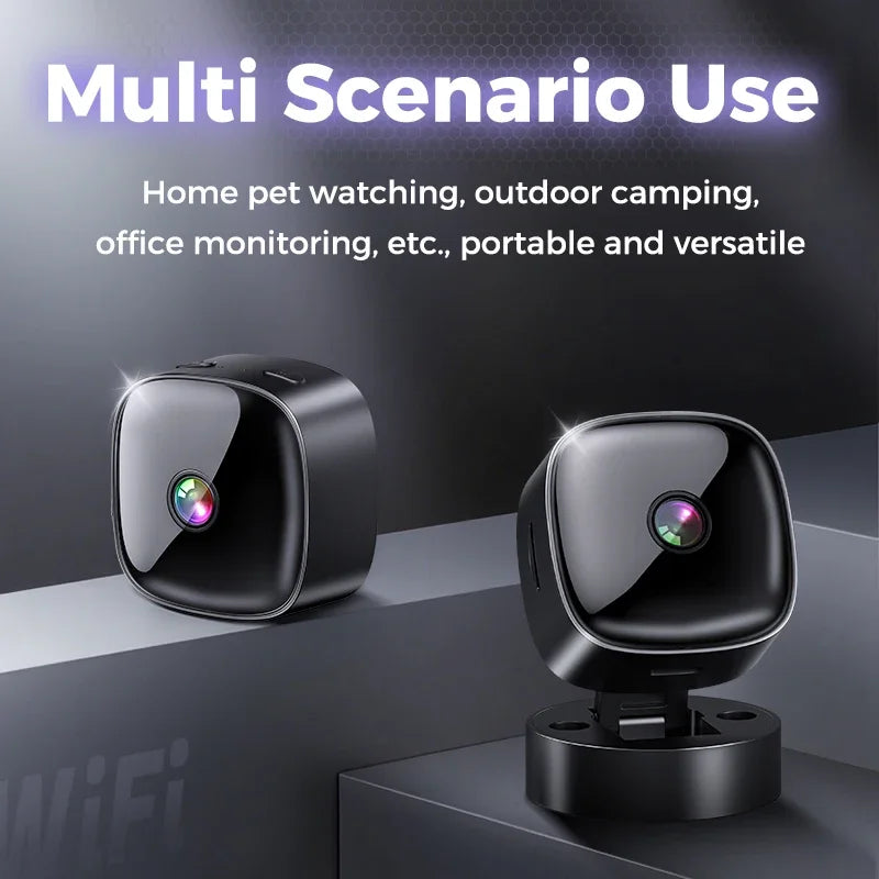 S1 Mini 1080P WiFi Security Camera | 360° Rotatable | Night Vision | Motion Detection | Battery & Plug-in | Black