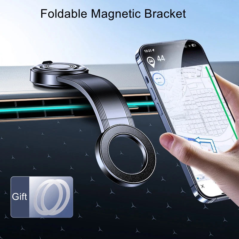Magnetic Car Phone Mount – Bendable, Detachable, 360° Adjustable, Universal Dashboard Mount