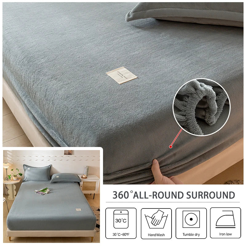 Velvet Thermal Mattress Cover – Plush Winter Bed Cover in Multiple Sizes