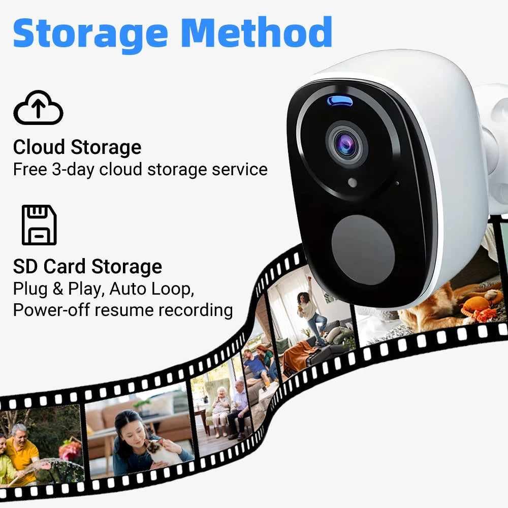 2K 5MP Solar & Battery Wireless Security Camera – Color Night Vision