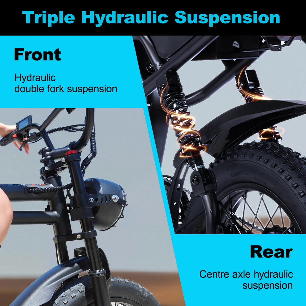 VDL 16-Inch Fat Tire Electric Bike – 800W Peak Motor