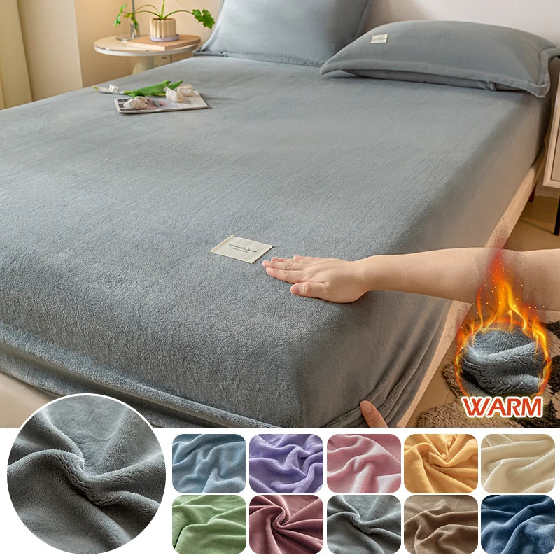 Velvet Thermal Mattress Cover – Plush Winter Bed Cover in Multiple Sizes