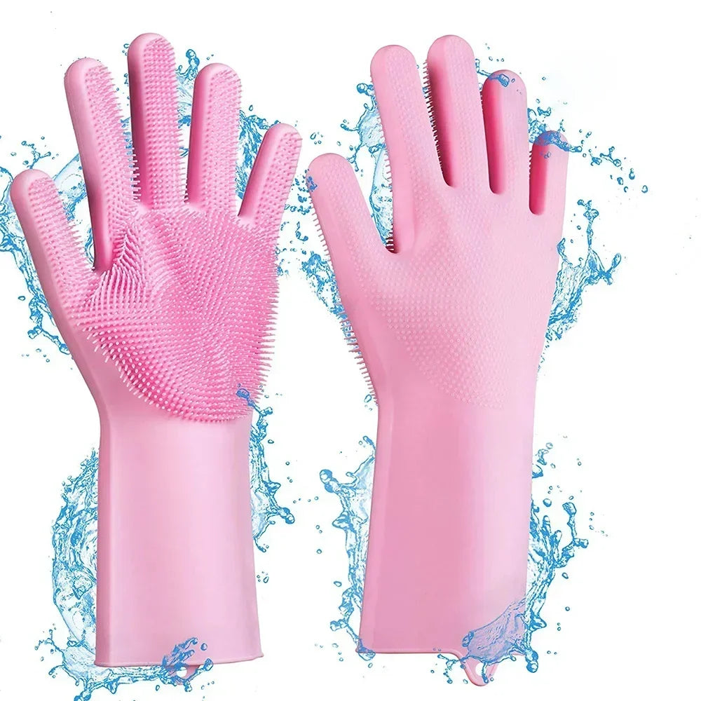 Pet Grooming Silicone Glove – 3,000+ Pin Brush Heads | Hair Removal & Massage | Dogs, Cats & More | Pink, Blue, Green, Purple & Grey