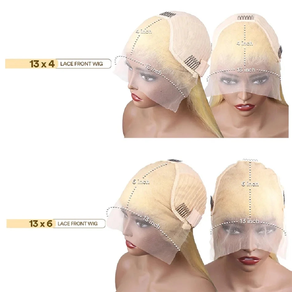 Neddie 613 Blonde Straight Human Hair Lace Front Wig | 13x4 & 13x6 HD Lace | 180% & 200% Density | 18–38 Inches | Brazilian Remy