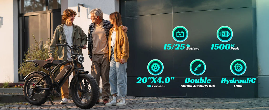 TST R002S 1500W Fat Tire Electric Bike – 28 MPH, 48V 15Ah Battery