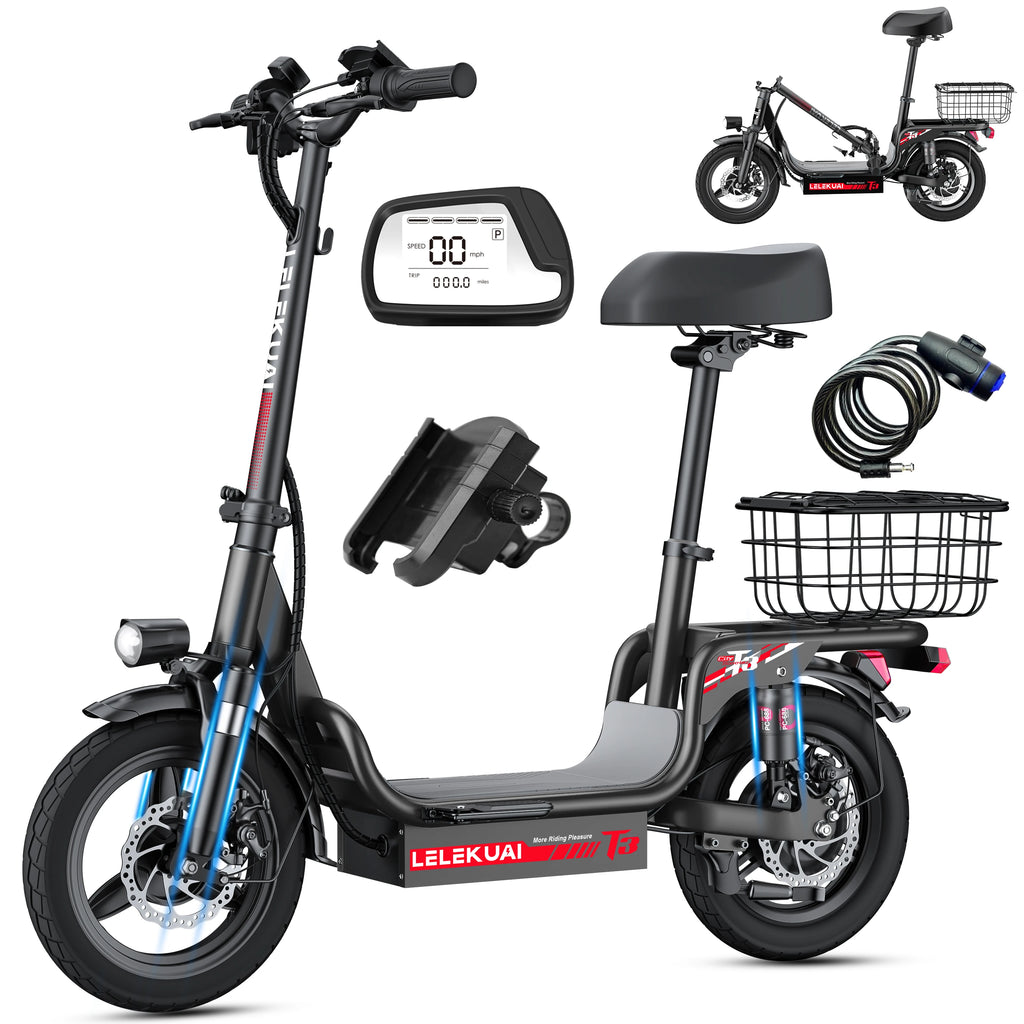 14-Inch Folding Electric Bike with Basket – 48V