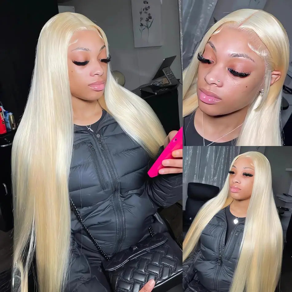 Neddie 613 Blonde Straight Human Hair Lace Front Wig | 13x4 & 13x6 HD Lace | 180% & 200% Density | 18–38 Inches | Brazilian Remy