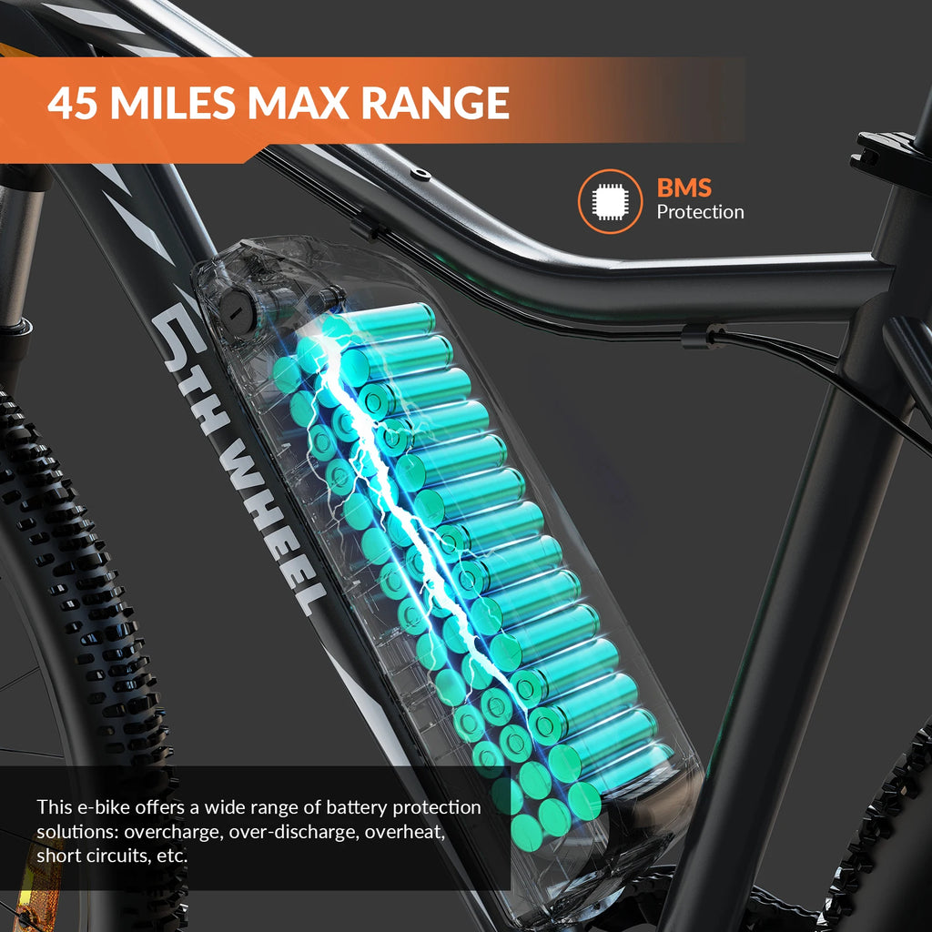 5TH WHEEL AB17 Electric Bike – 700W Peak Motor, Front Suspension