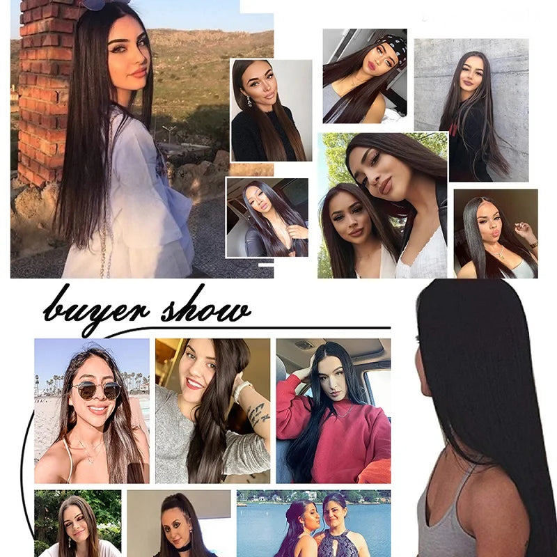 WIGSIN 24-Inch Synthetic Clip-In Hair Extensions – Long Straight | 6 Pcs 16 Clips | 20+ Colors | Heat Resistant