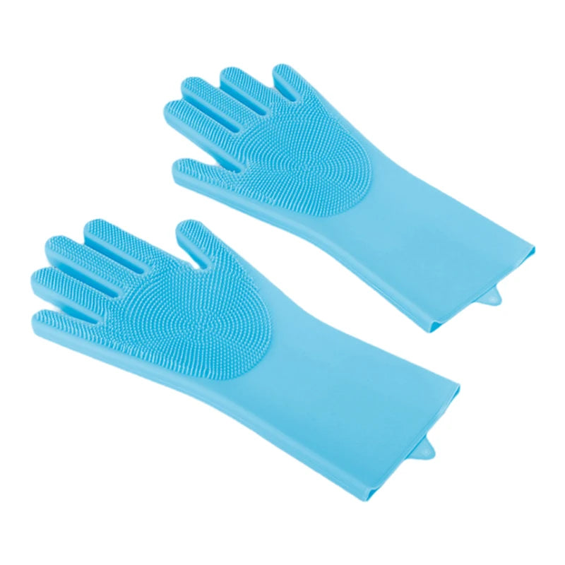 2-in-1 Silicone Pet Bathing & Grooming Glove – 3,000 Brush Heads | Deep Clean & Massage | Cats, Dogs & Rabbits | Pink & Blue
