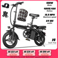 14-Inch Folding Electric Bike – 500W, Dual Disc Brakes