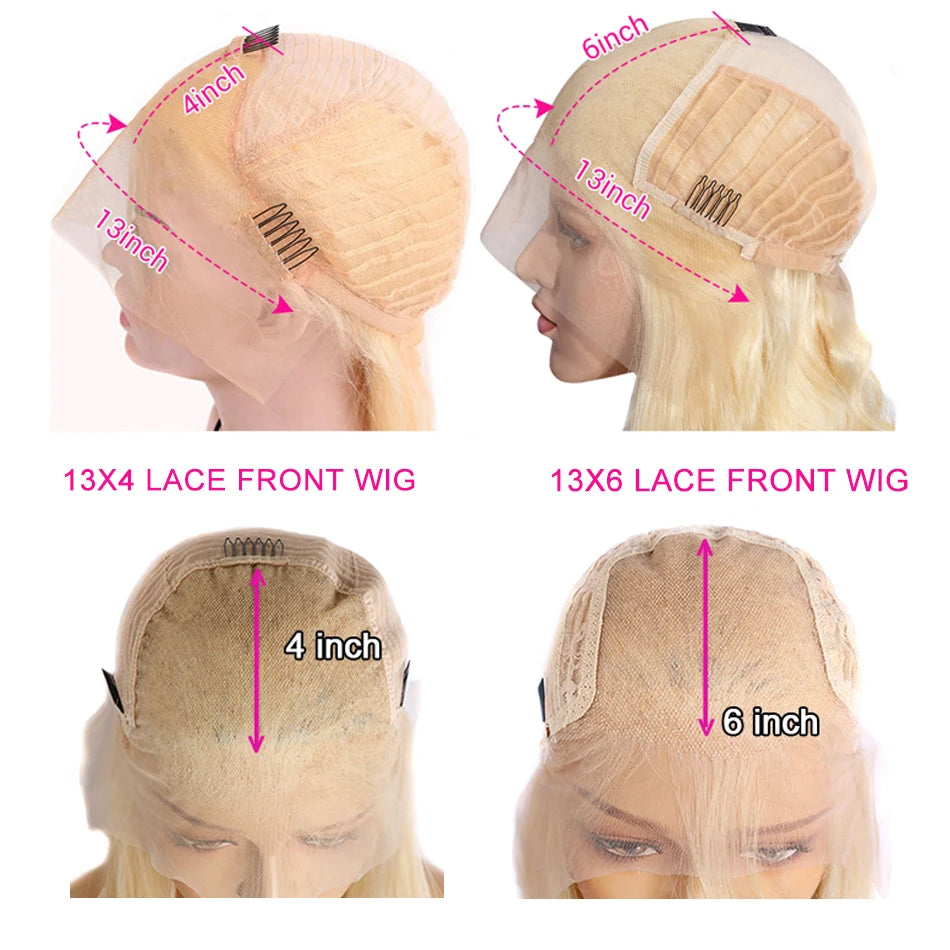 613 Blonde HD Lace Front Wig – Brazilian Straight Human Hair | 13x4 & 13x6 | 180% Density | 16"–32"