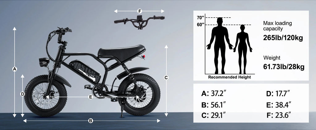 VDL 16-Inch Fat Tire Electric Bike – 800W Peak Motor