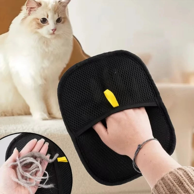 Double-Sided Pet Grooming & Hair Remover Glove – Self-Cleaning | Massage Brush | Cats & Dogs | 1-3 Pack