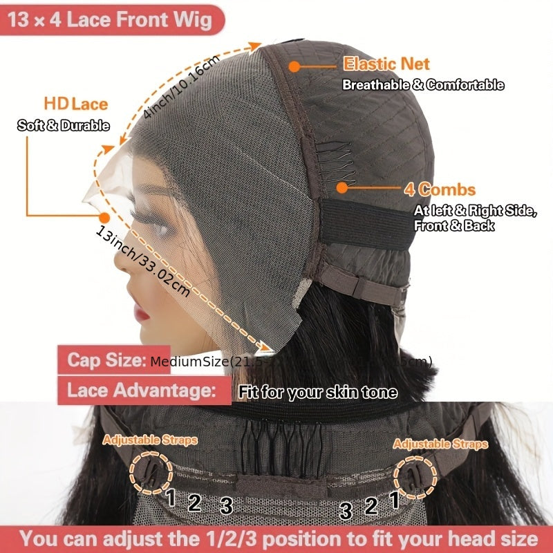 TIMOPOL 13x4 HD Lace Front Human Hair Wig – 200% Density, Glueless