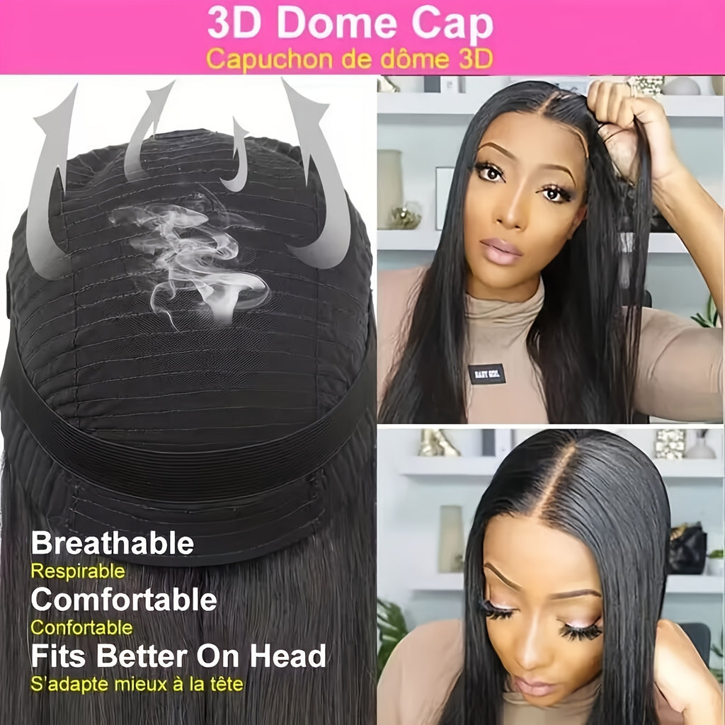 Ready-to-Wear Straight Glueless Human Hair Wig – 200% Density