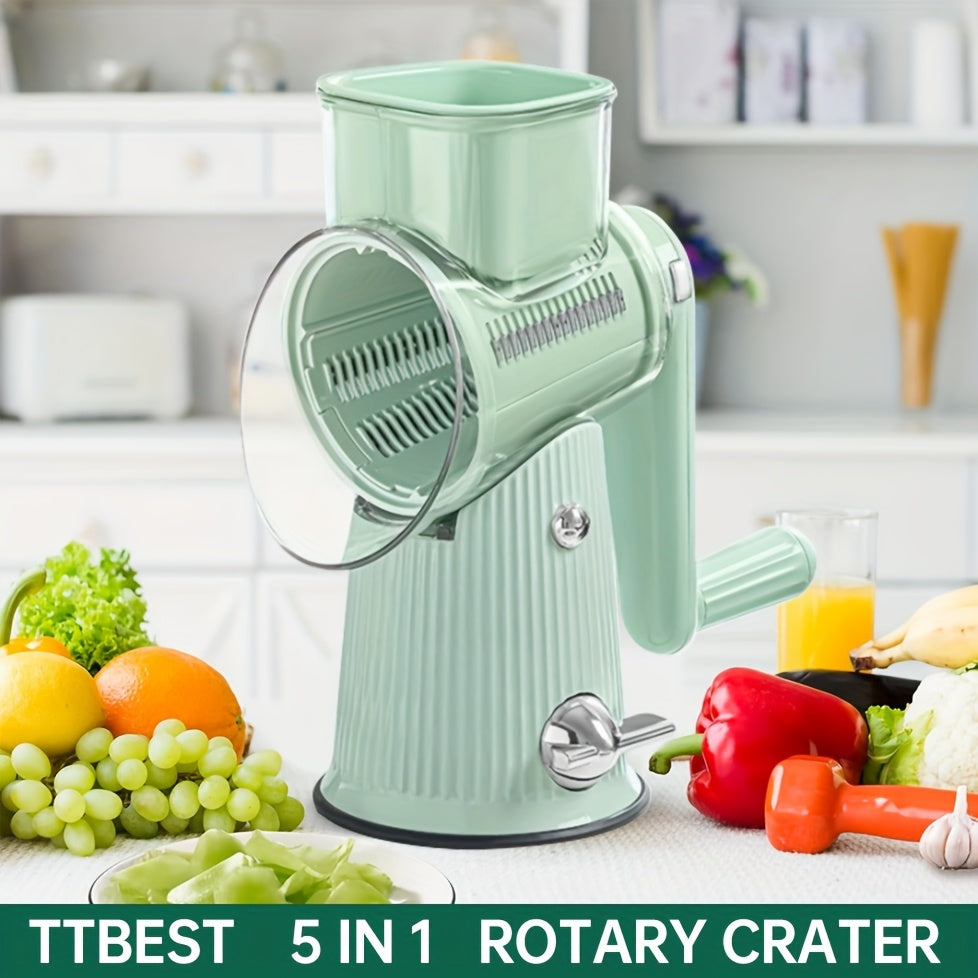 5-in-1 Manual Rotary Cheese Grater & Slicer
