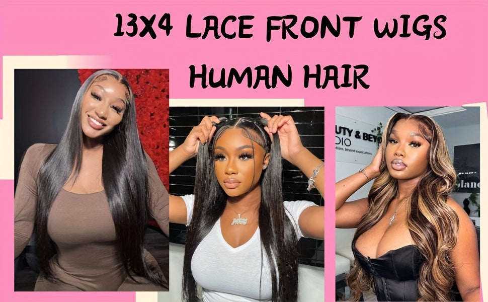 250% Density Glueless Wig – 13x4 HD Lace Front, Pre-Plucked, Bye Bye Knots, Straight Human Hair