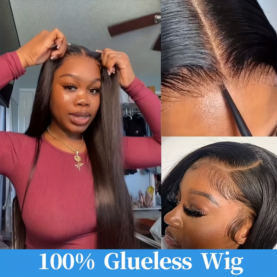 Ready-to-Wear Straight Glueless Human Hair Wig – 200% Density
