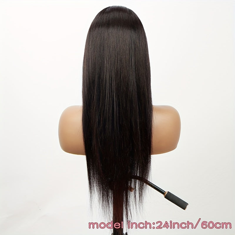 Glueless HD Lace Front Wig – Brazilian Straight Human Hair, 4x4 Closure, 150% Density