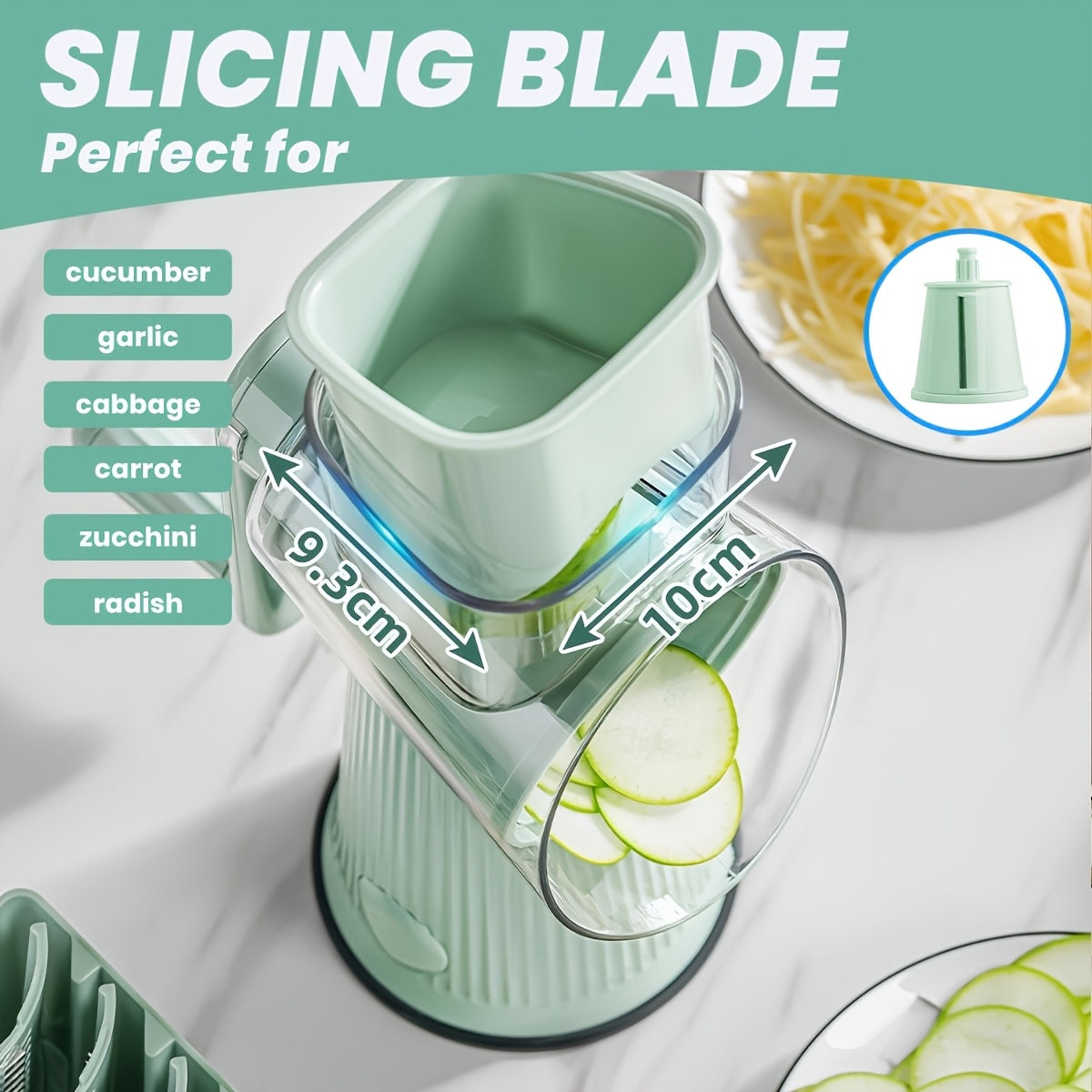5-in-1 Manual Rotary Cheese Grater & Slicer