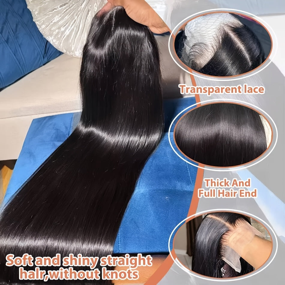 Ready-to-Wear Straight Glueless Human Hair Wig – 200% Density