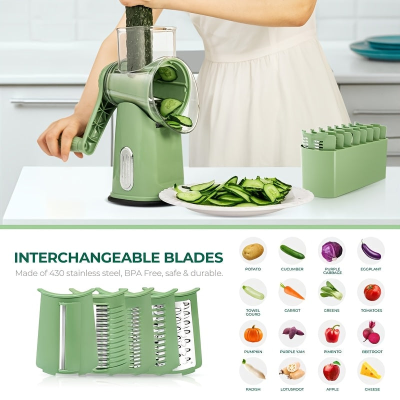 5-Blade Rotary Cheese Grater & Vegetable Slicer