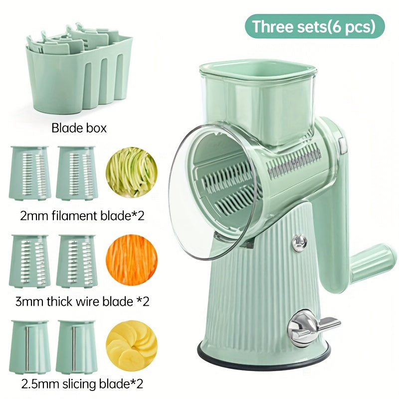 5-in-1 Manual Rotary Cheese Grater & Slicer