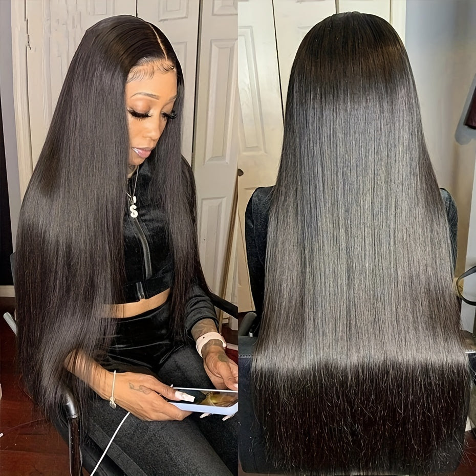 Glueless HD Lace Front Wig – Brazilian Straight Human Hair, 4x4 Closure, 150% Density