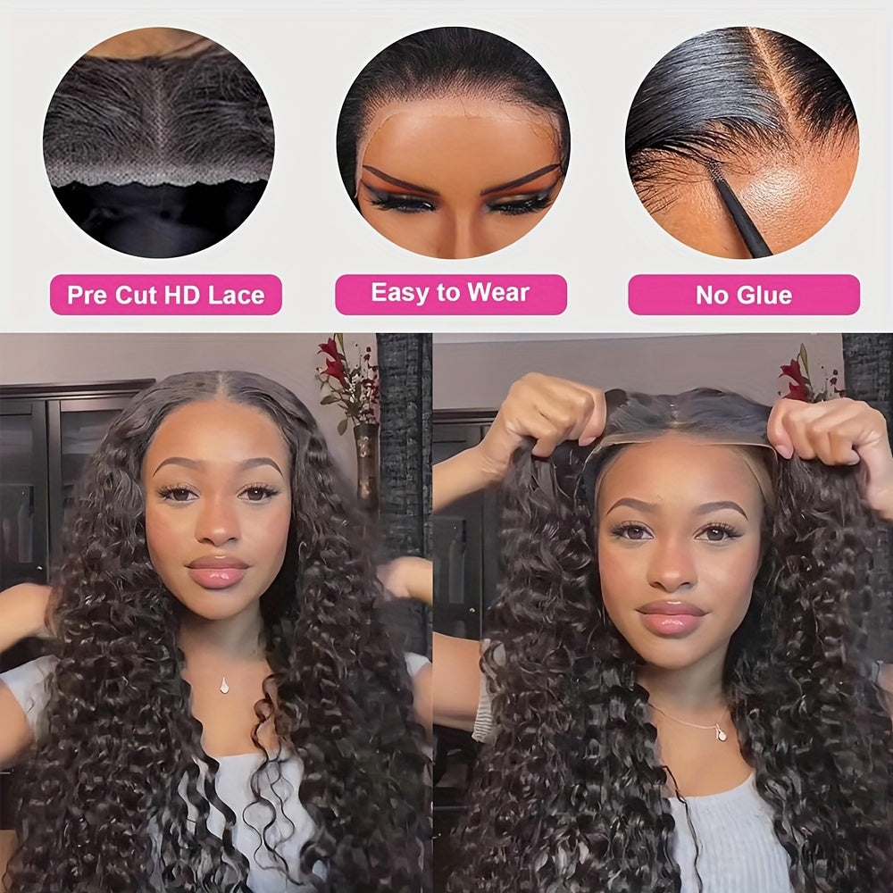 Water Wave Human Hair 5x5 Lace Closure Wig – 200% Density