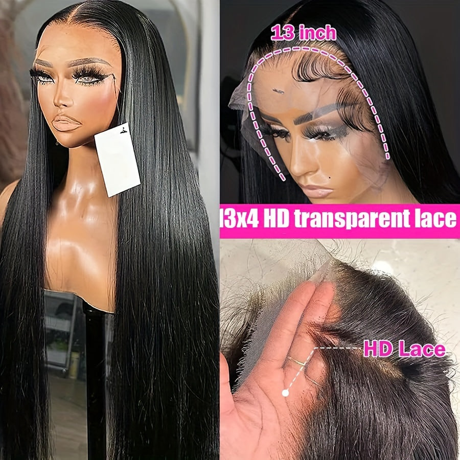 250% Density Glueless Wig – 13x4 HD Lace Front, Pre-Plucked, Bye Bye Knots, Straight Human Hair