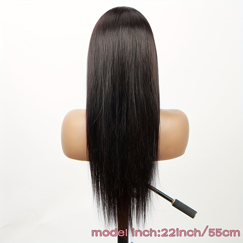 Glueless HD Lace Front Wig – Brazilian Straight Human Hair, 4x4 Closure, 150% Density
