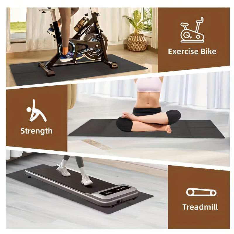 Large Foldable Treadmill Mat & Running Pad – Cushioned Non-Slip Surface | Home Gym, Yoga, HIIT & Elliptical | Black