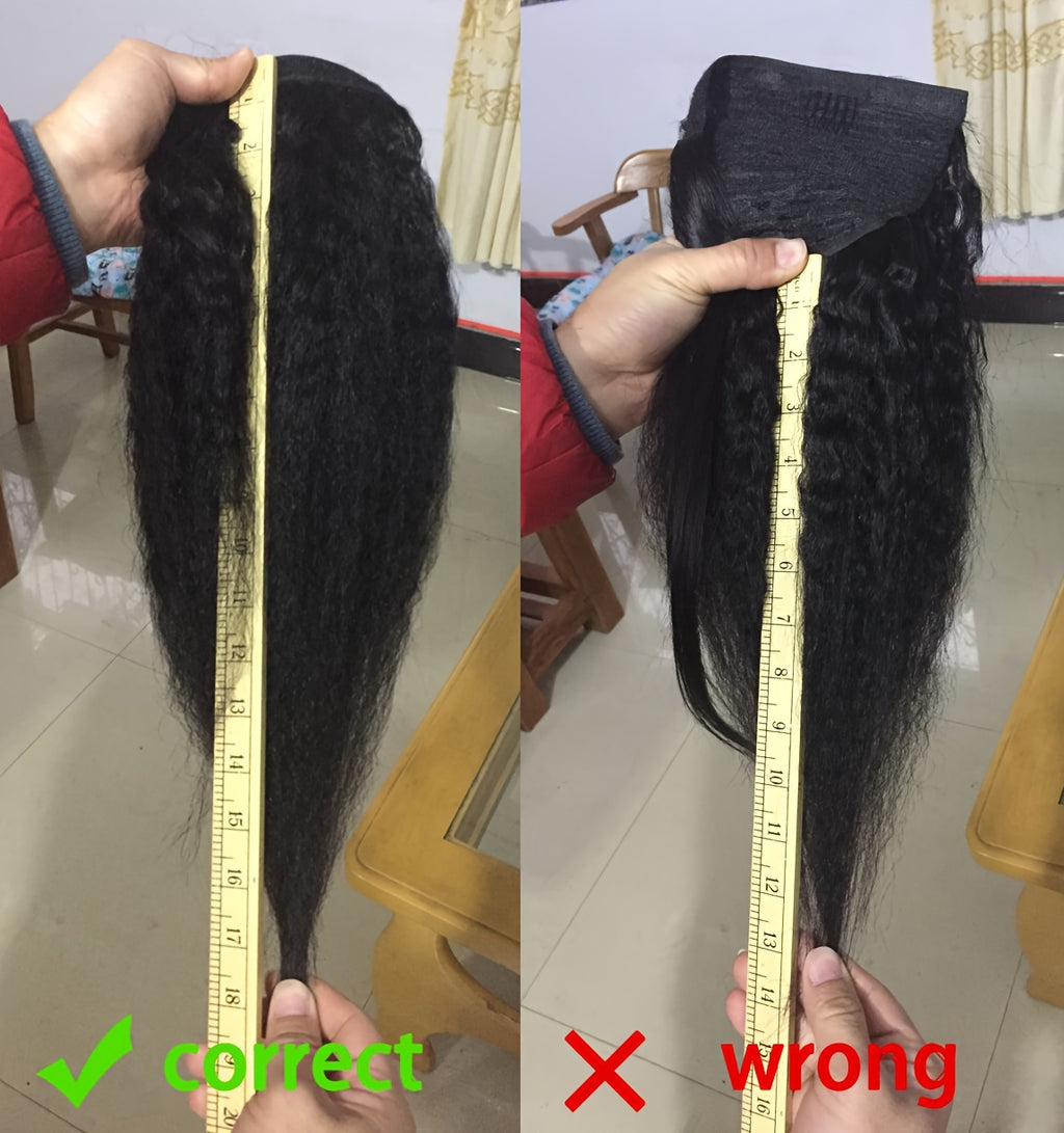 Kinky Straight Human Hair Wrap-Around Ponytail Extension